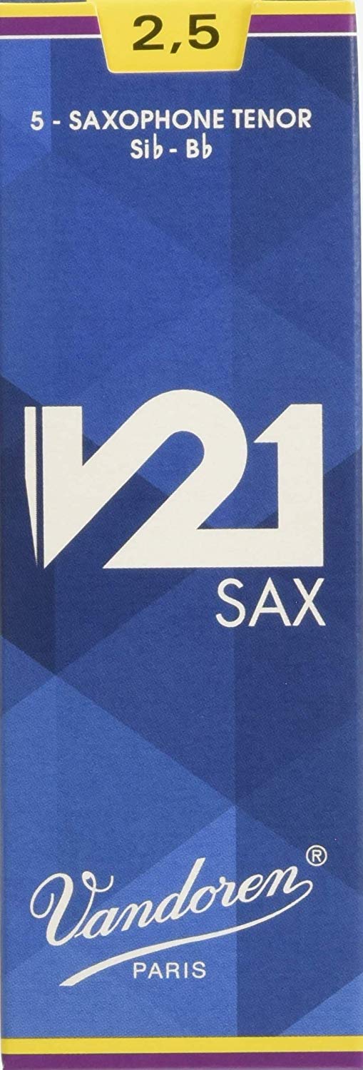 Vandoren V21 Tenor saxophone reeds, box of 5 - Strength 2,5, black, Strength 2.5