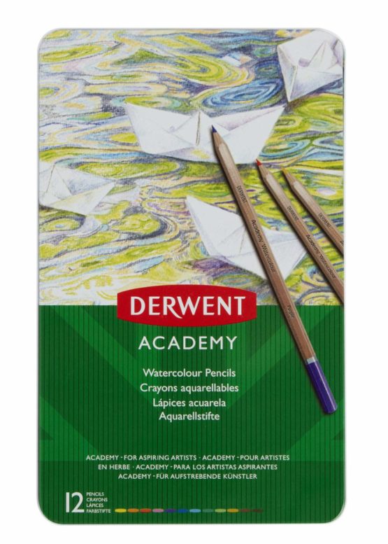 Derwent Academy Watercolour Colouring Pencils, Set of 12, High Quality, 2301941 - Multicolour
