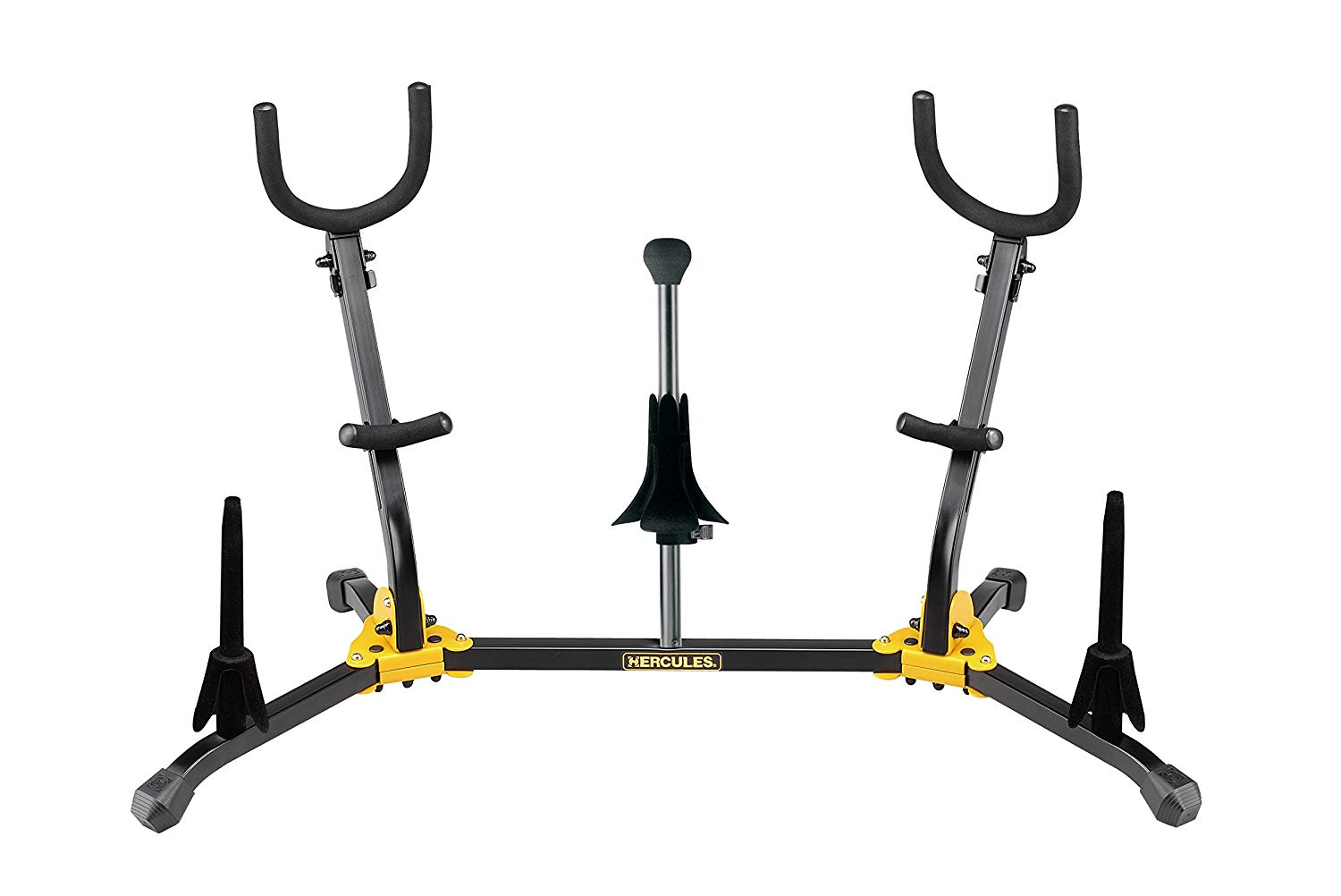 Hercules DS538B Stand for 2x Alto/Tenor, 1x Soprano Saxophone and 2x Clarinets/Flutes, Black