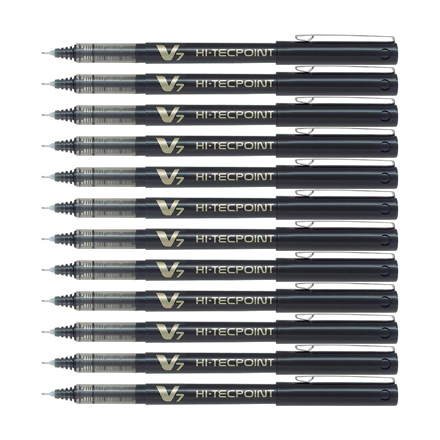 Pilot BX-V7-B Hi-Tecpoint Rollerball Pen, 0.7 mm Tip - Black, Box of 12, 1 count (Pack of 12) - Image 2