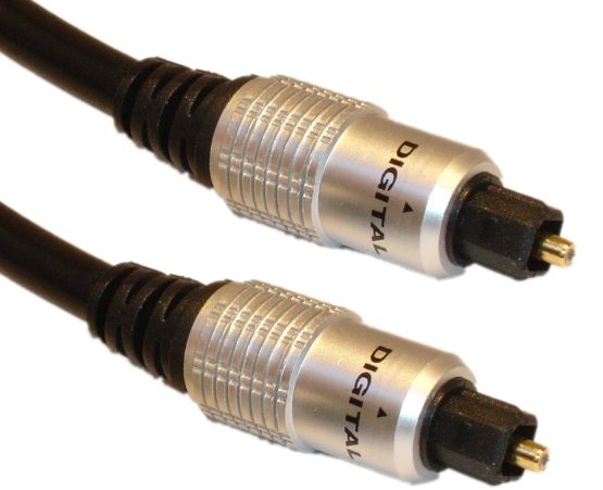 Cable Mountain 1m Premium Toslink Fibre Optic Digital Audio Optical SPDIF Cable with Metal Case and 24k Gold Plated Pins.