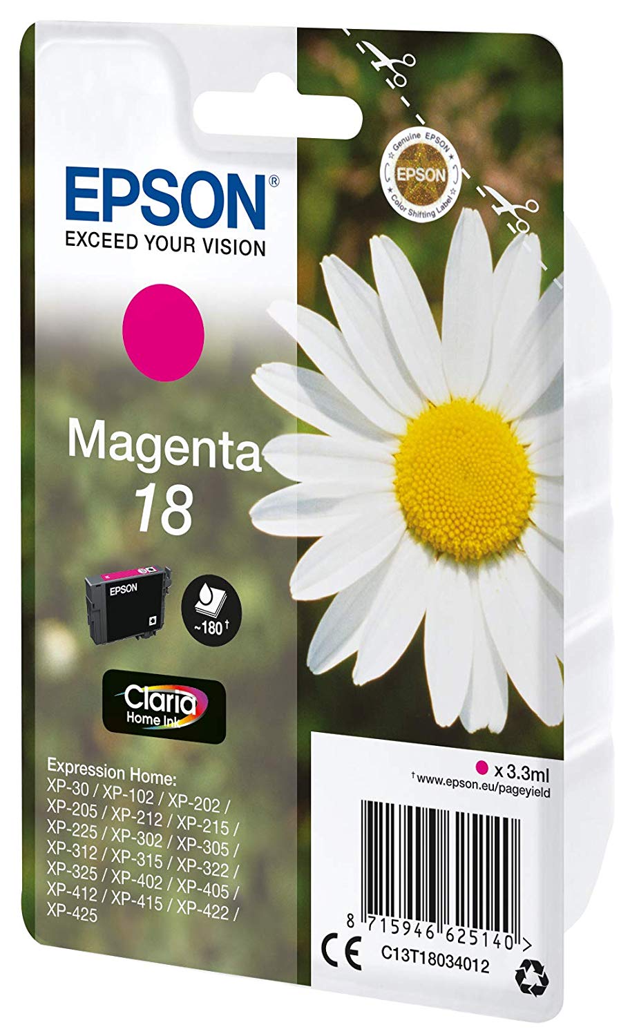Epson 18 Magenta Daisy Genuine, Claria Home Ink Cartridge, Standard - Image 2