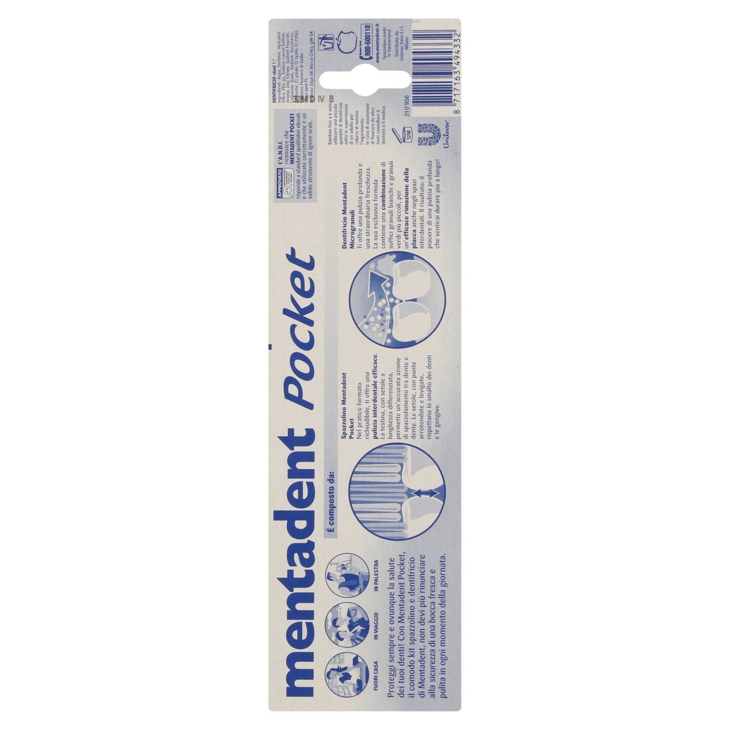Mentadent Toothbrush Kit Pocket, Green,white - Image 3