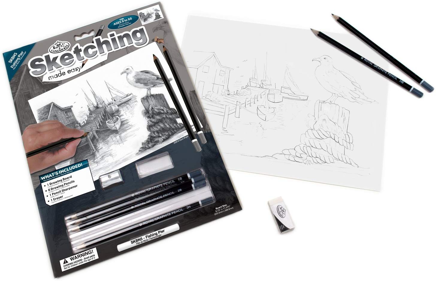 Royal & Langnickel Sketching Made Easy A4 Size Fishing Pier Designed Painting Set, Blue