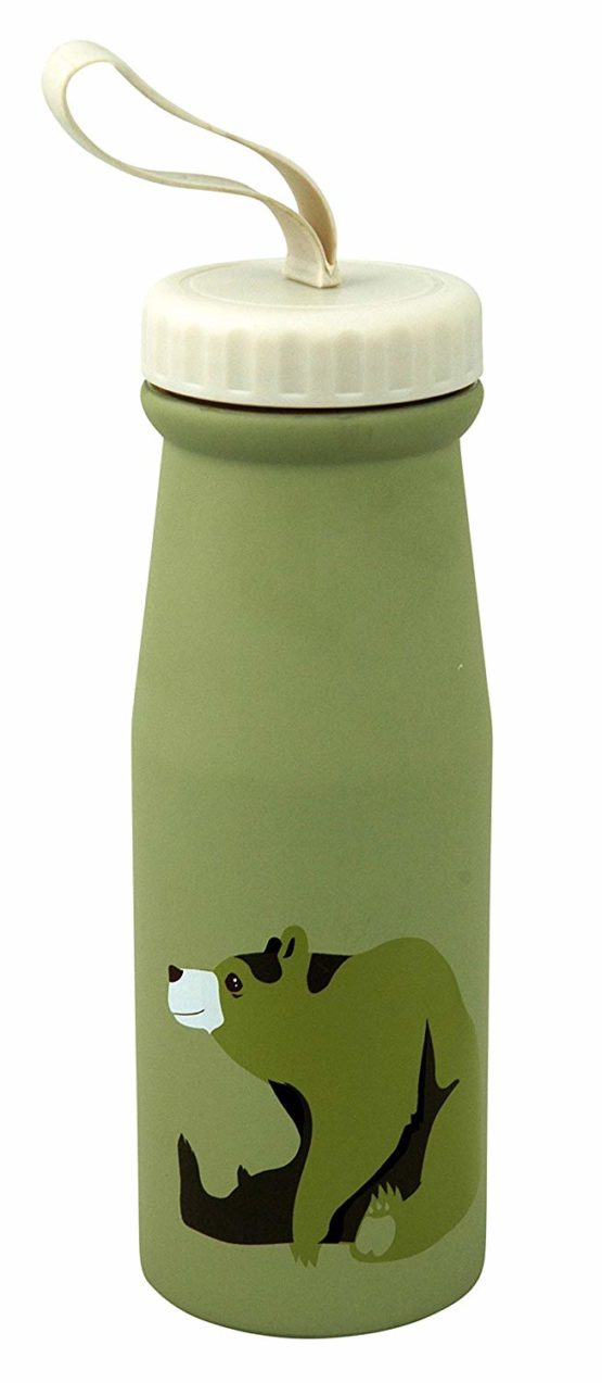 Capventure Flask Brown Bear, Stainless-Steel, Green, 7 x 7 x 19 cm