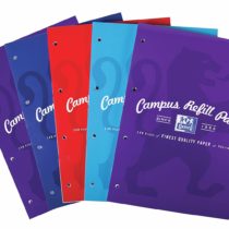 Oxford Campus Lined Paper A4 Refill Pad, Headbound 140 Pages, Assorted Colours, Pack of 5