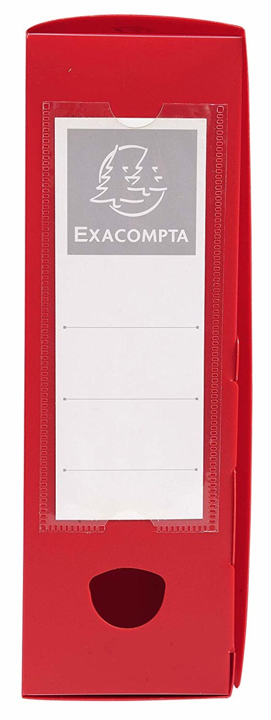 Exacompta A4 Plastic Filing Box, 8 cm Spine - Red - Image 2