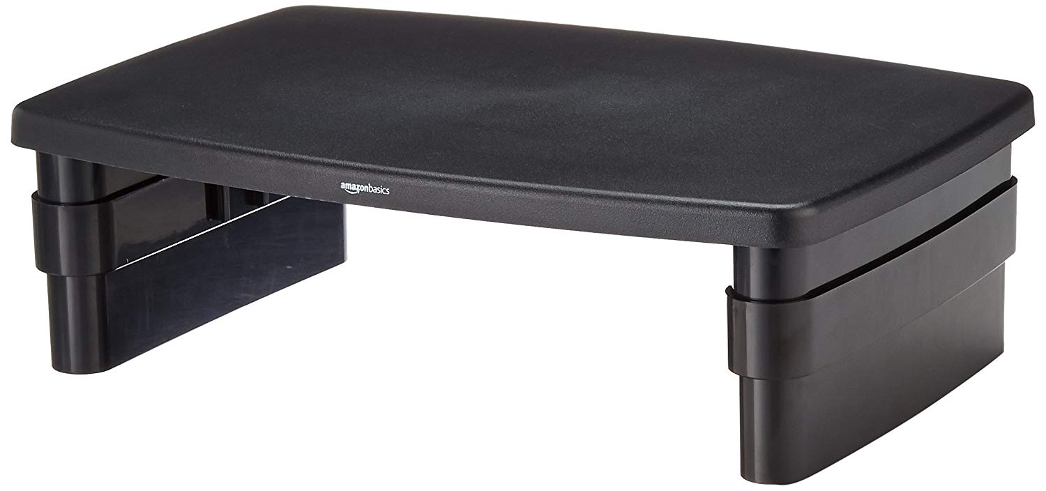 Amazon Basics Rectangular Adjustable Computer Monitor Riser Desk Stand for Reduced Neck Strain Fits Monitors - Image 3