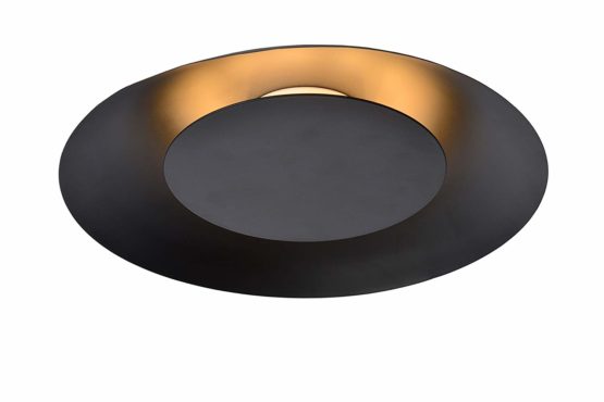 Lucide Flush Ceiling Light, Metal 12 W, Black