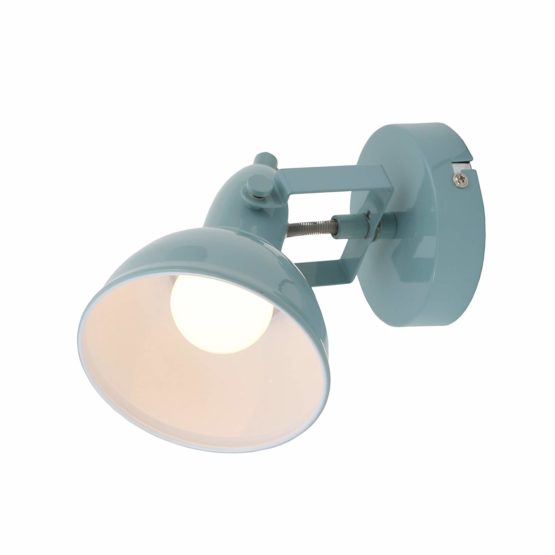 Briloner Leuchten - Wall Light with Rotating and Pivoting Spotlight in Retro / Vintage Design / Socket E14 Max. 40 Watt, Metal, Dimensions: 15.6 x 10 cm, Colour: Mint White