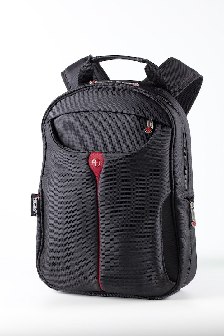 Kross Precision 16.1" Business Backpack Back Pack Classic - Lightweight Daypack for Laptops/Notebooks/Netbooks - Black, Red
