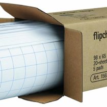 Legamaster Flipchart Paper Pad - Pack of 5 with 20 grid Sheets each - Squared - for all standard Flipchart easels - Ideal for Meeting Notes and Brainstorming