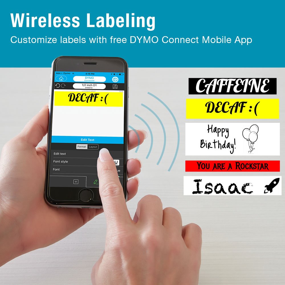 Dymo MobileLabeler Label Maker with Bluetooth Smartphone Connectivity