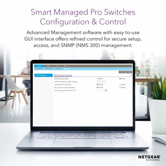 NETGEAR 28-Port Gigabit Ethernet Smart Managed Pro PoE Switch (GS728TPP) - with 24 x PoE+ @ 380W, 4 x 1G SFP, Desktop/Rackmount, and ProSAFE Lifetime Protection - Image 3