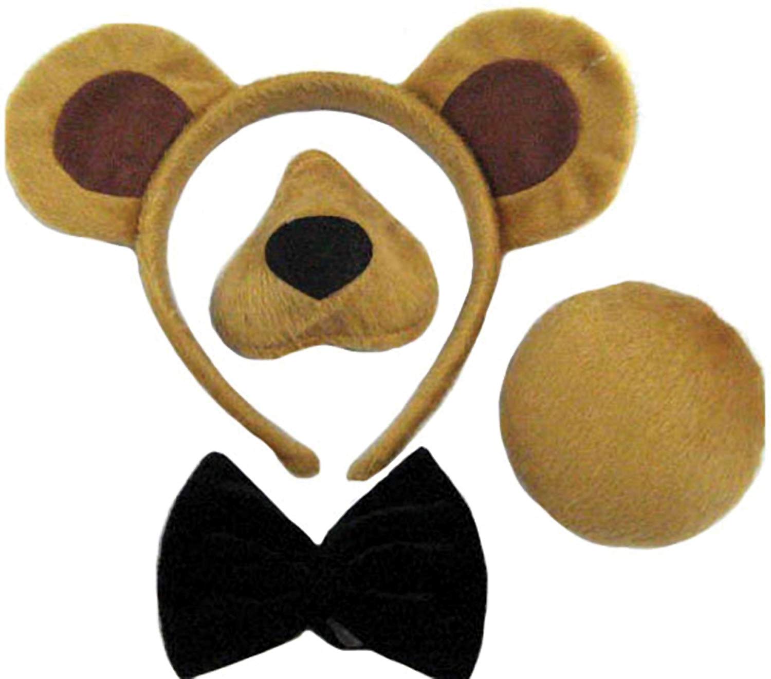 Bristol Novelty Brown & Black Bear Disguise Kits, Kids Fancy Dress