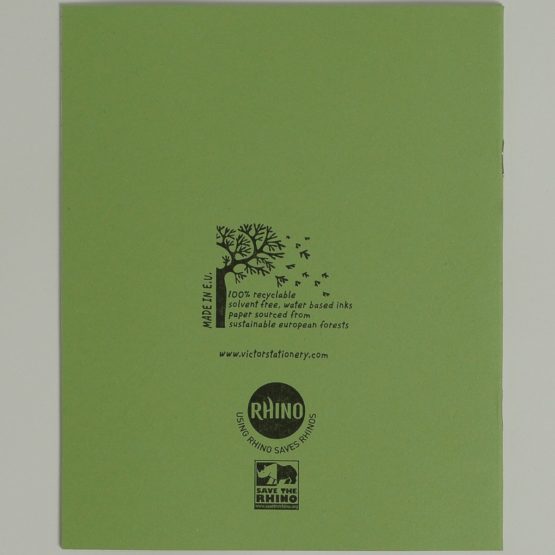 Rhino Stationery Exercise Book | 8 x 6.5 | 32 Page | 10mm Squared Exercise Book | Light Green | Learning Resources | School Books | Pack of 10, VEX142-217-6 - Image 3