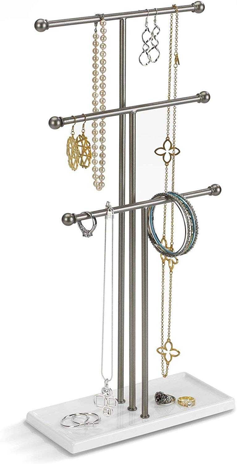 Umbra TRIGEM JWL STAND WHT/NKL, White/Nickel, Schmuckständer