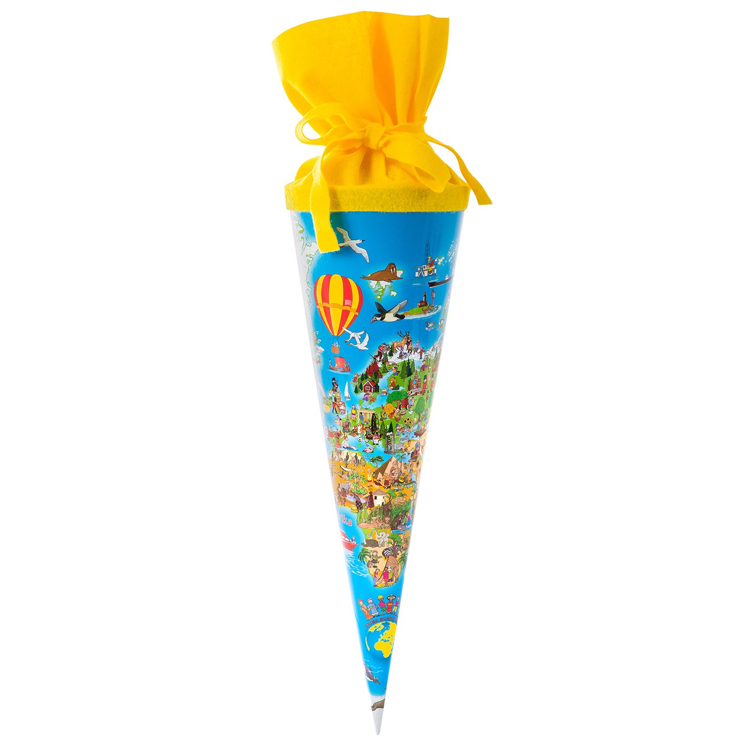 goldbuch 93070 sibling school cone with world map motif, sugar cone 35 cm, school cone made of lacquered cardboard