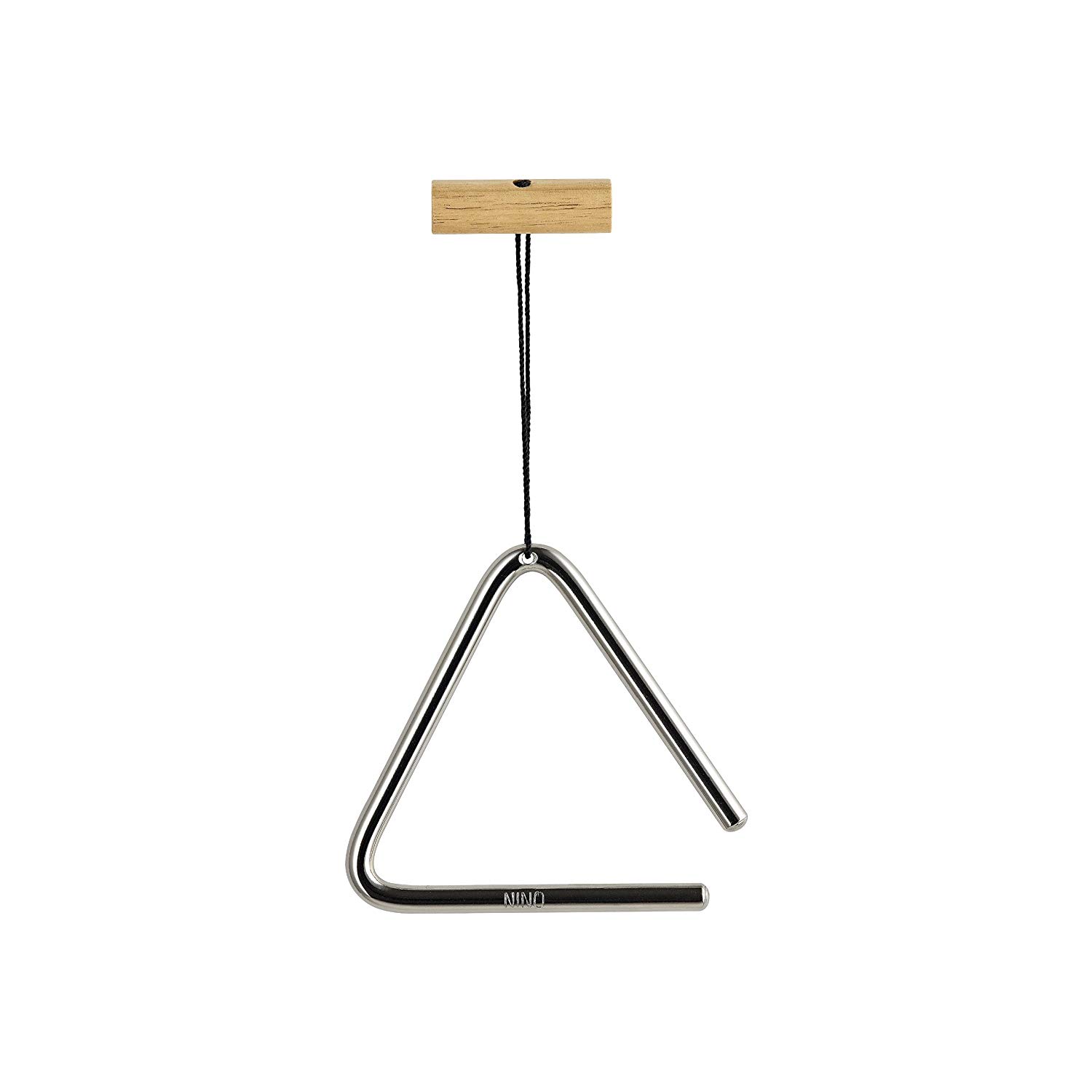 Nino Percussion Triangle Musical Instrument - Small - with Beater - for Children from 4 Years - Steel and Wood, Natural (NINO550)
