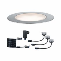 Paulmann 93692 Outdoor Plug & Shine Floor Basic Set IP65 3000K 3x1W 24V 70mm Silver Stainless Steel/Plastic
