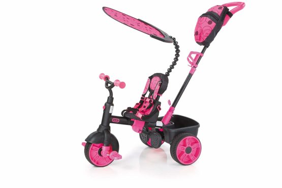 Little Tikes 4-in-1 Deluxe Edition Trike - Three-Wheeled Tricycle for Toddlers - Ages 9 Months to 3 Years - All Day Active Play - Neon Pink - Image 4