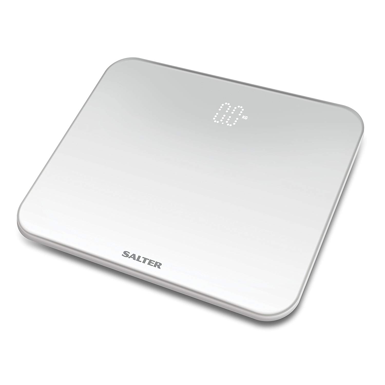 Salter 9204 WH3R Ghost Electronic Bathroom Scale, Compact Body Weight Scales, 180 KG Max Capacity, Hidden Until Lit Display