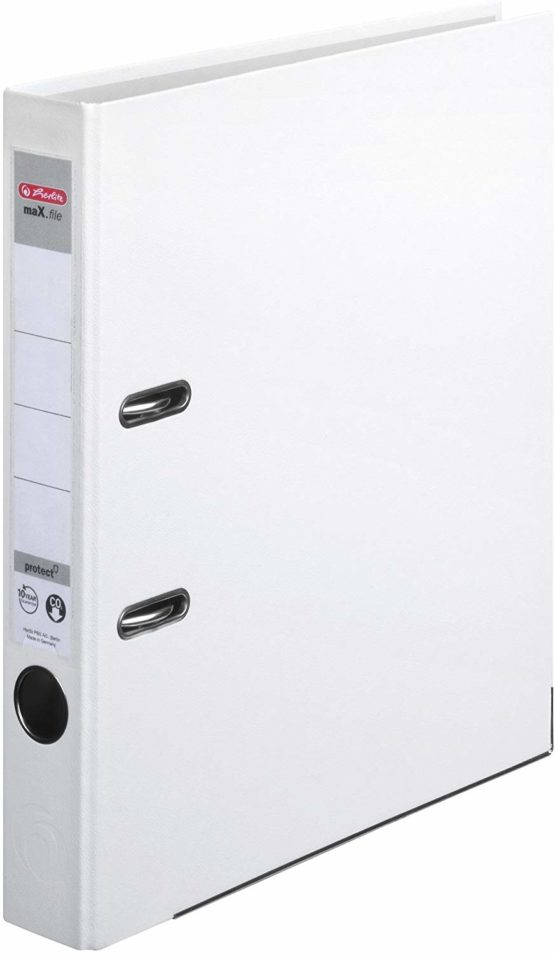 Herlitz max Protect A4 5cm Lever Arch File - White (5 Pieces)