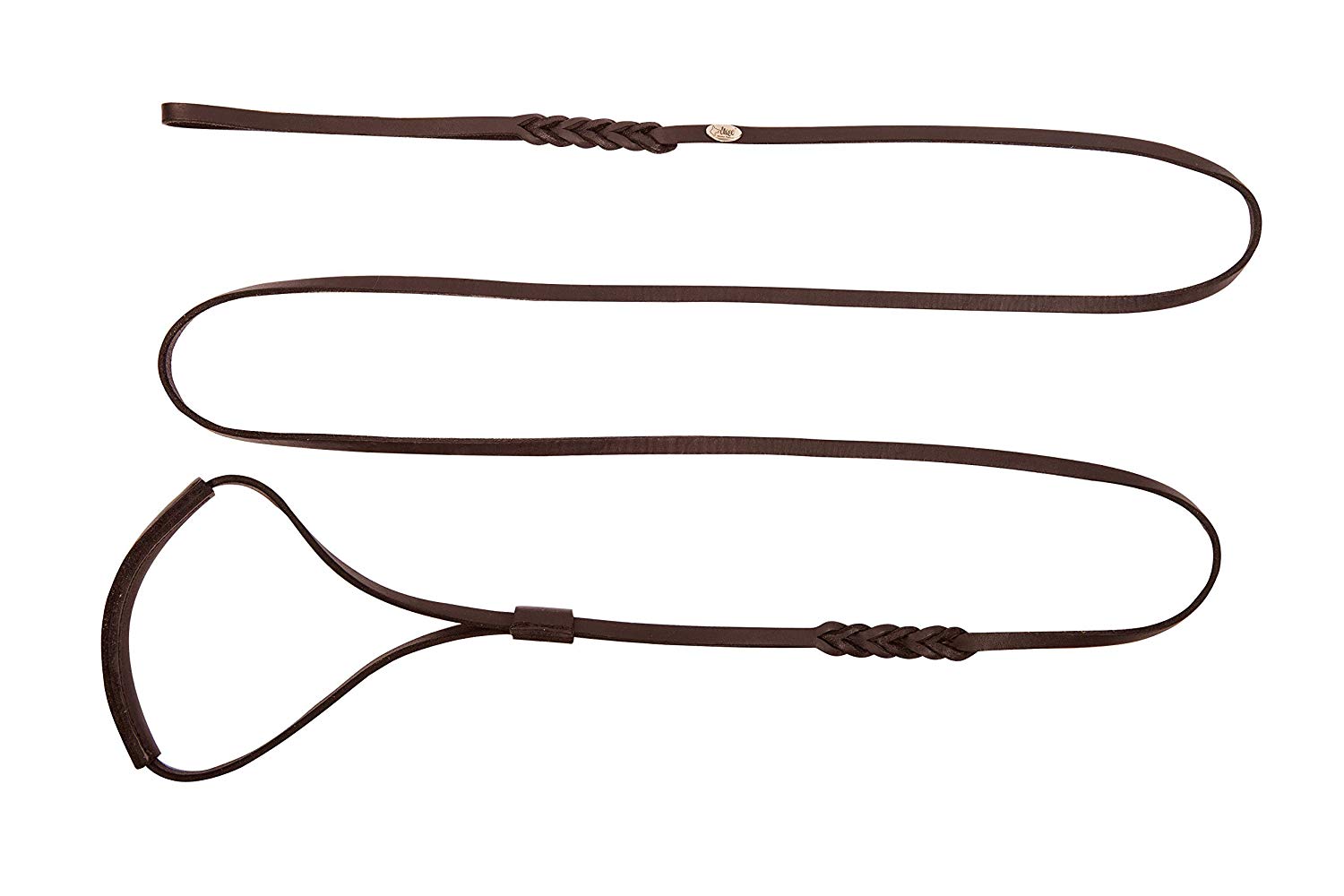 Dingo Soft Leather Show Lead with Braided Handle, Handmade Ceremonial Leash, Brown 10700, 10 mm x 250 cm