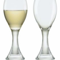 Anton Studio Designs - Manhattan White Wine Glasses - Beautifully Shaped - Set of 2 - 300ml Capacity Per Glass - Great Wine Glass Gift, Crystal Clear Glasses