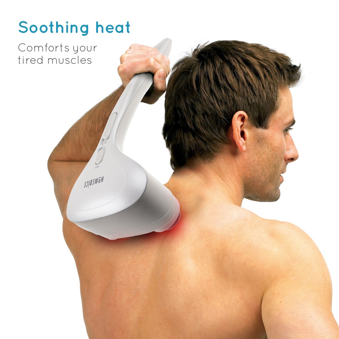 HoMedics Compact Percussion Massager, Handheld Deep Tissue Massage & Perfect Reach Body Massager, Comfort Tired Muscles - Image 4