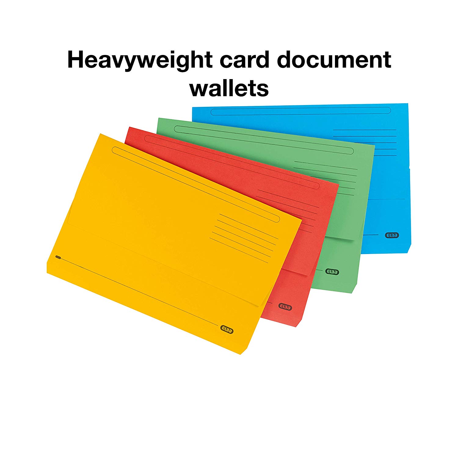 Elba Foolscap Document Wallets, Assorted Colours, A4+, Pack of 25 Folders, Multicolored - Image 3