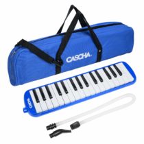 CASCHA Melodica with bag and mouthpiece, instrument for children and beginners, blue
