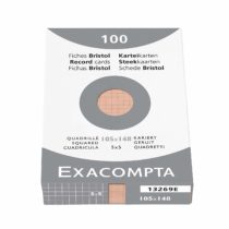 Exacompta Bristol Record Cards, A6, Squared - Orange, Pack of 100