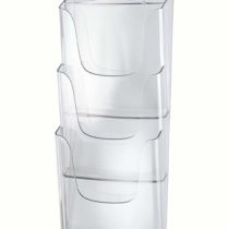 SIGEL LH135 Wall-Mounted Literature Holder, for A4, with 3 compartments, acrylic, clear, 1 pc.