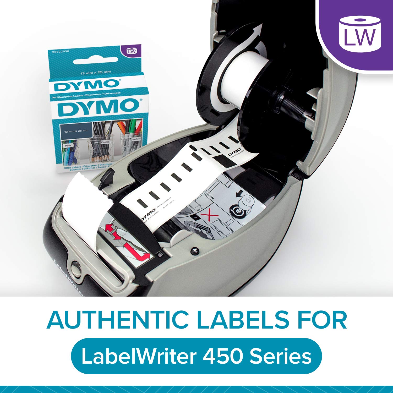 DYMO Authentic LabelWriter Multi-Purpose Labels, White, 32 x 57 mm - Image 2
