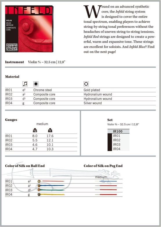 Thomastik-Infeld IR02 Red Violin Strings, Single A String, 4/4 Size, Composite Core, Hydronalium Wound - Image 2