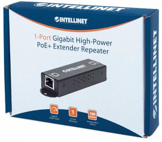 Intellinet Gigabit High-Power PoE+ Extender Repeater, IEEE 802.3at/af Power over Ethernet (PoE+/PoE), metal - Image 4