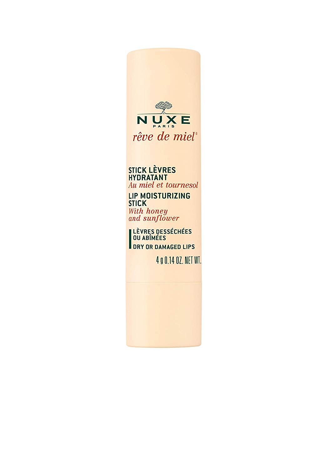 Nuxe Reve de Miel Lip Moisturising Stick 4g, Nourishing Lip Balm Stick, Hydrates, Repairs & Protects Dry Lips