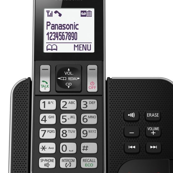 Panasonic KX-TGD323 Cordless Home Phone with Nuisance Call Blocker and Digital Answering Machine - Black & Silver (Pack of 3) - Image 3