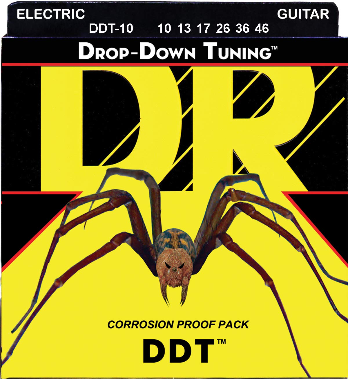 DR Strings DDT : Drop Down Tuning Electric Medium, White Black Red Blue, Small Medium Large X-Large 2X-Large