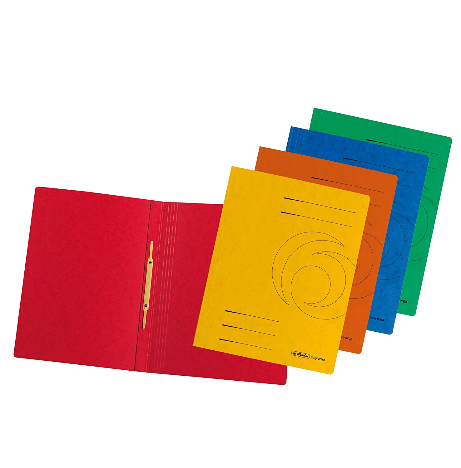 Herlitz A4 Colorspan Flat File - Assorted Colours (10 Pieces), Pack of 10