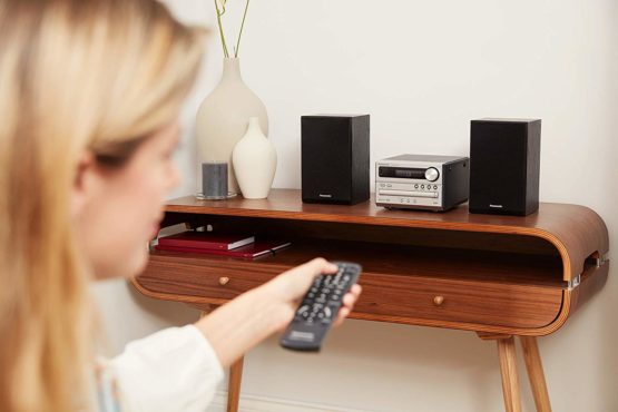 Panasonic SC-PM250EB-S Micro Hi-Fi Bluetooth Speaker System, Black and Silver - Image 4