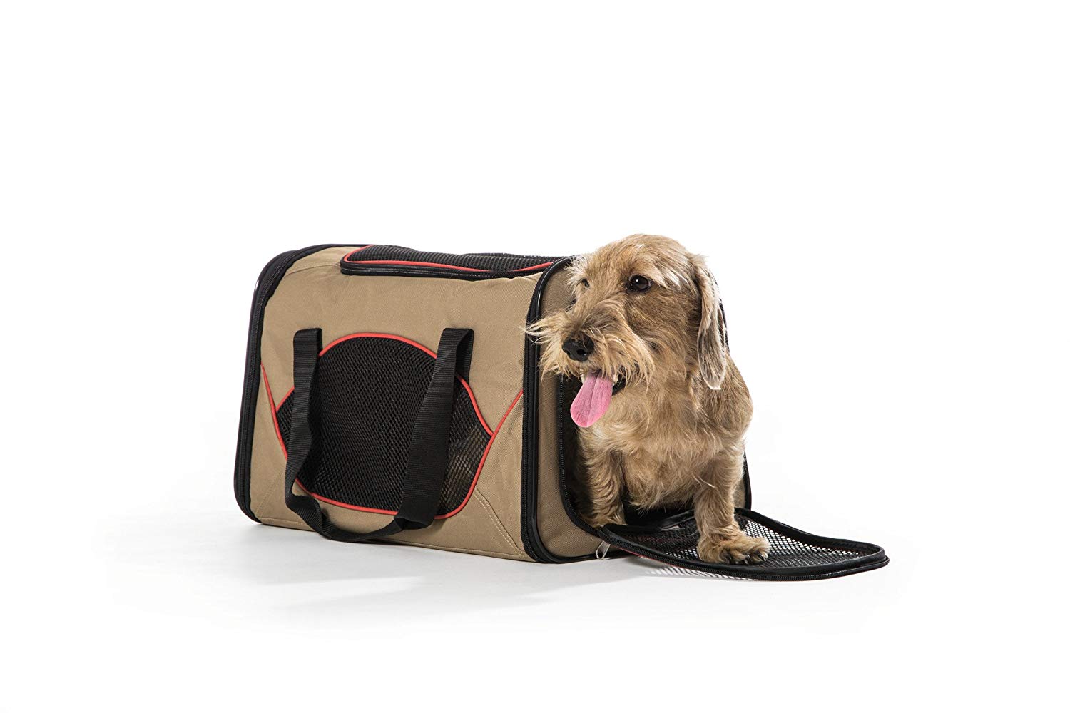 HUNTER Kansas Carry Bag, Beige/Red, Beige/ Red, 50 cm L x 30 cm W x 30 cm H - Image 2