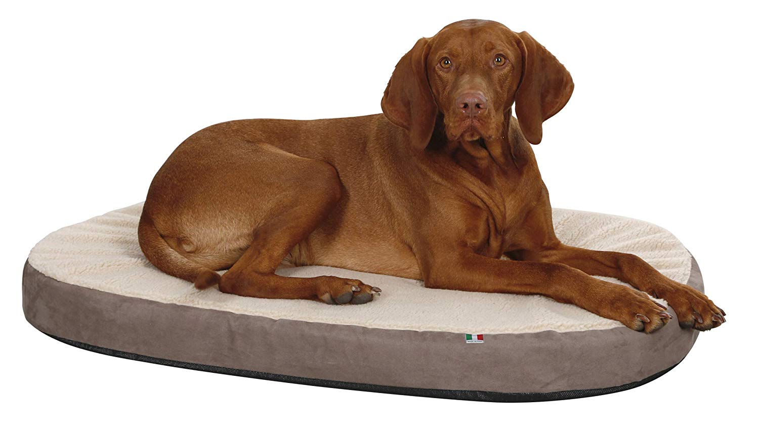 Kerbl Memory-Foam Oval Mattress, 100 x 65 x 8 cm, Grey/Beige - Image 2