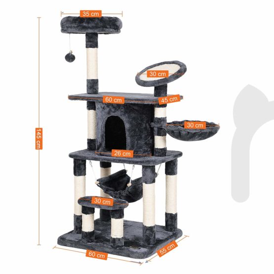FEANDREA Cat Tree Multi-level Cat Play House Sisal Scratching Pad and Posts PCT25G - Image 4
