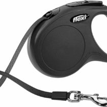 flexi New Classic Retractable Lead Tape, Black, Small, 5m, 15kg