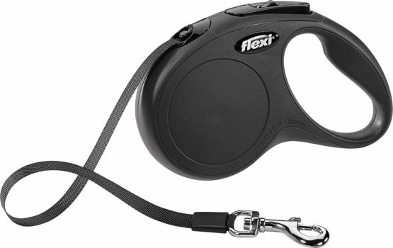 flexi New Classic Retractable Lead Tape, Black, Small, 5m, 15kg