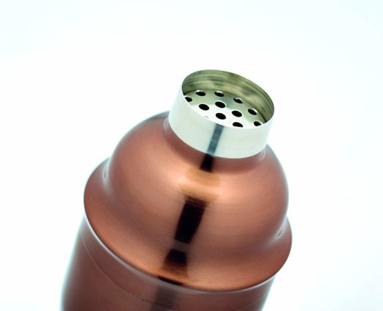 BarCraft Copper Effect Cocktail Shaker with Strainer in Gift Box, Copper Effect Stainless Steel, 500 ml - Image 4