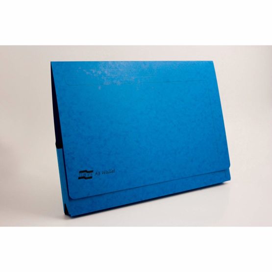 Exacompta Europa Document Wallets, 265 gsm, A3 - Blue, Pack of 25 - Image 2