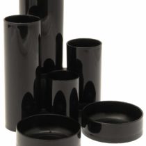 5 Star Office Desk Tidy with 6 Compartment Tubes Black